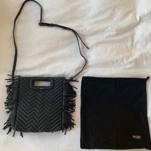 Maje fringe bag (black) crossbody quilted